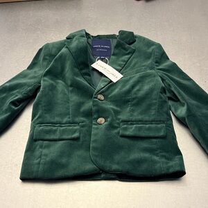 Janie and Jack Deep Green Velvet Blazer for Kids. Size 4T. NWT